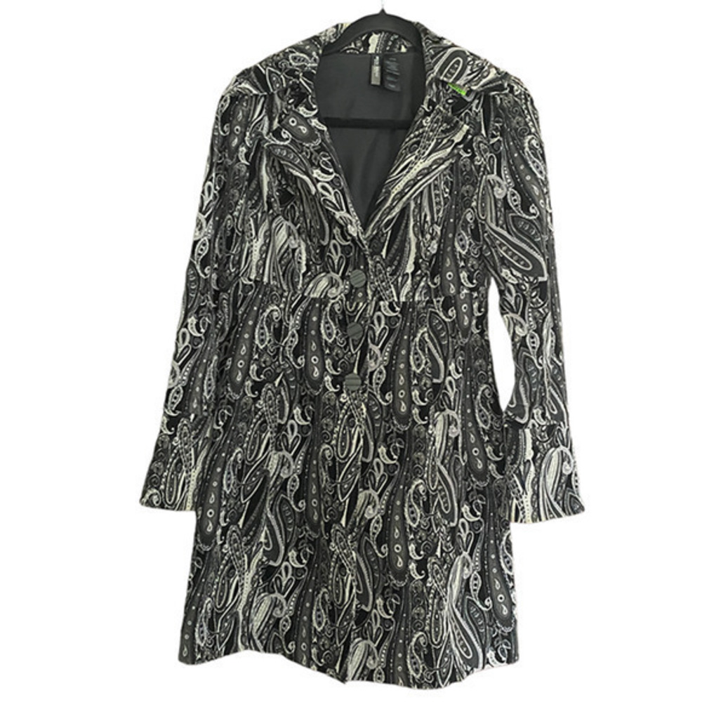 Bisou Bisou Long Victorian Gothic Black/Gray Small Wednesday Addams Jacket